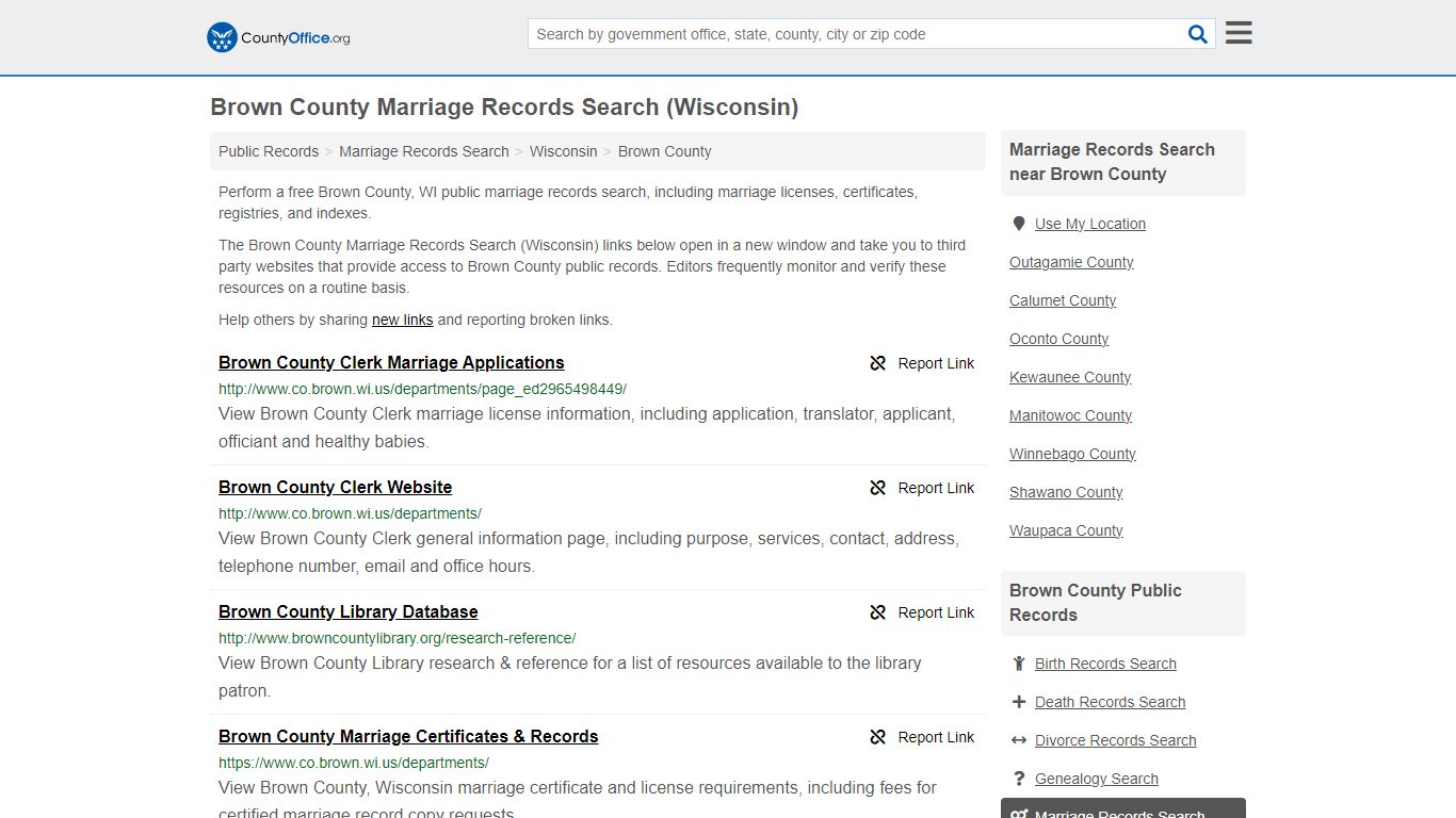 Marriage Records Search - Brown County, WI (Marriage Licenses ...